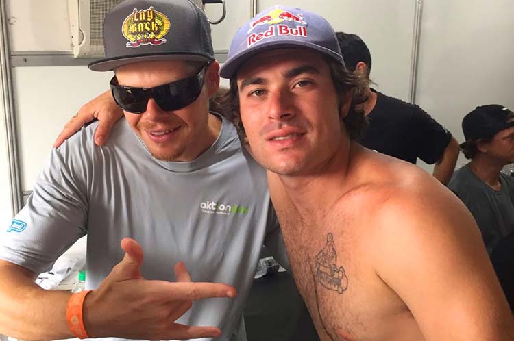 Rafael Krentz e Pedro Barros durante Oi Park Jam Praia Brava 2018
